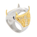 Cincin nouvelle inoxydable en acier inoxydable crystal mens disigner fraternity finger rings